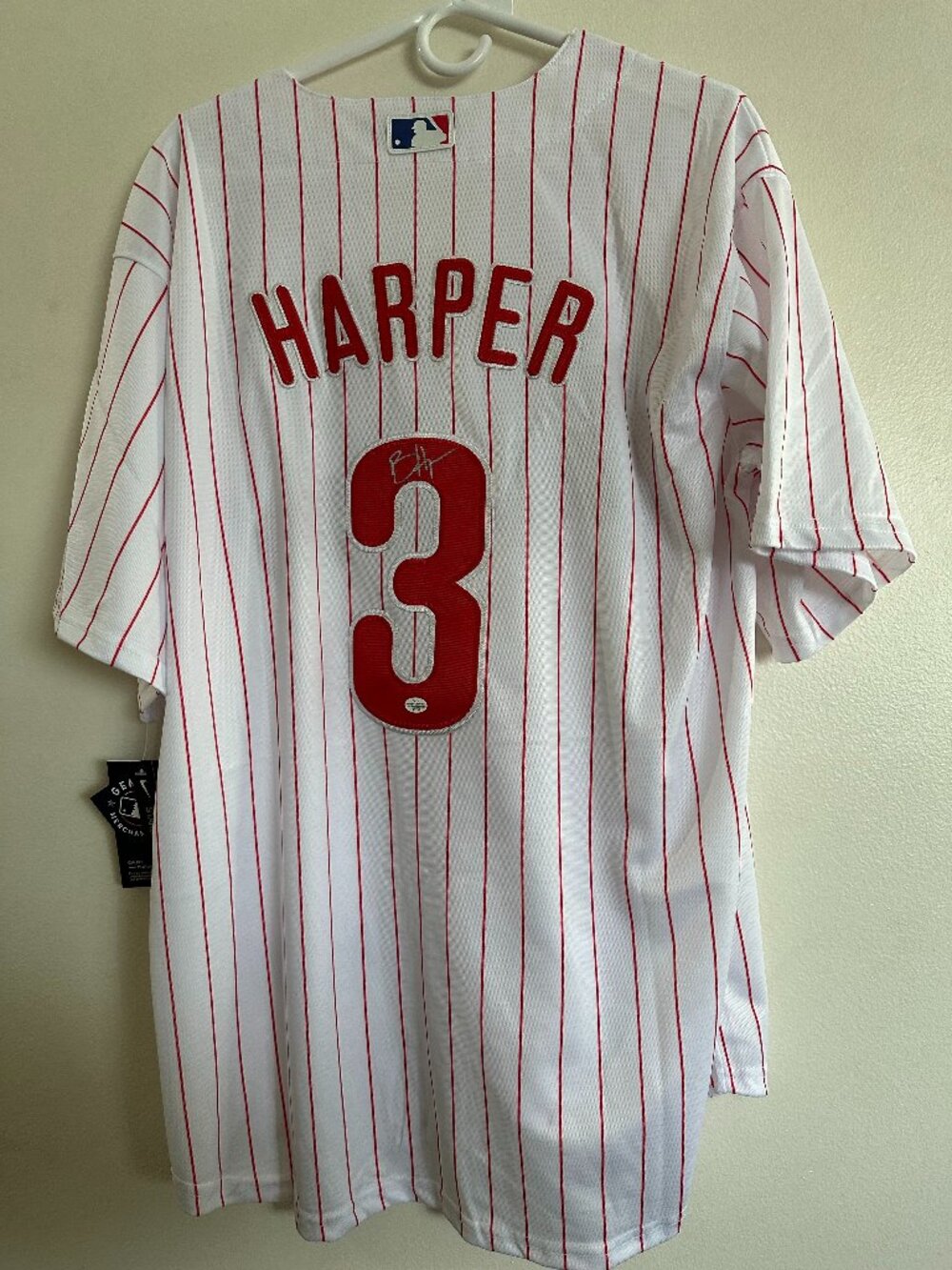 BRYCE HARPER SIGNED PHILADELPHIA PHILLIES AUTOGRAPHED NIKE JERSEY W/COA XXL 13-2